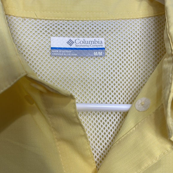 Columbia Shirt Men Yellow Poly UPF 30+ PFG Performance Fishing Gear Unisex Sz M - Picture 7 of 12